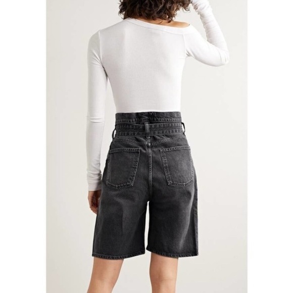 NWT AGOLDE x REVOLVE Black Reworked 90s Short Cinched Waist in Pave, Size 31 - Picture 2 of 11